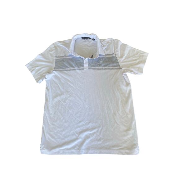 Men’s Travis Mathew Polo Shirt Grey/White Size Large Made in Peru Soft - Picture 1 of 6